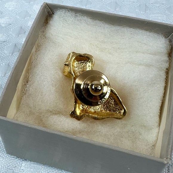 Vintage Avon Lovable Mutt Gold Tone Dog Pin Brooch w/ Box & Card 1970s - Picture 8 of 8